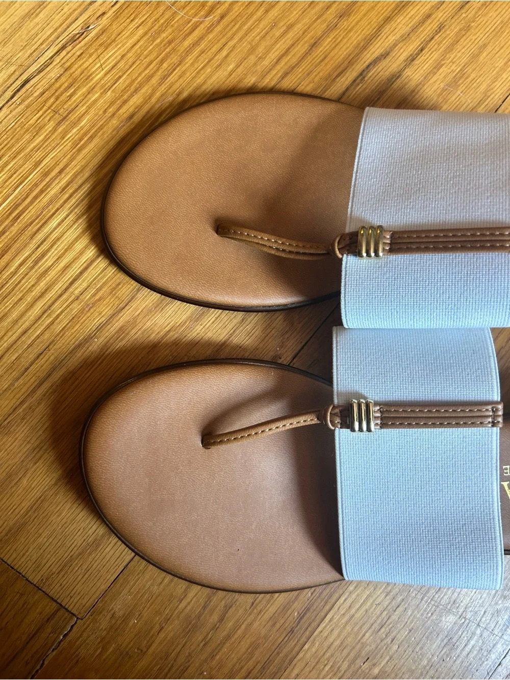 Italian Shoemakers Briley Women’s Thong Slide Sandals Brown/White Slip On Sz 8